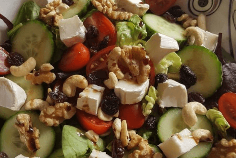 A nutty fruity goats cheese salad