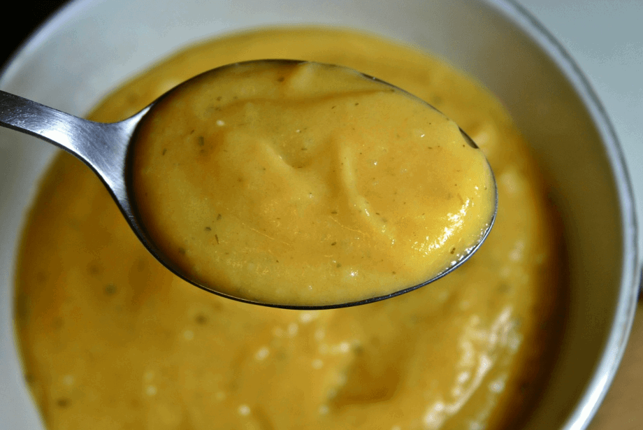 A bowl of tasty carrot and parsnip soup
