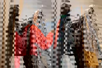 Shopping at a charity shop