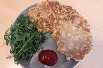 Quick and easy sweetcorn fritters ready for an easy lunch