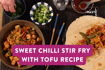 Sweet Chilli Stir Fry Recipe with Waste Less South Yorkshire Logo