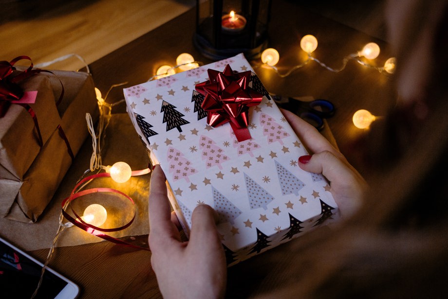 Person holding a gift box